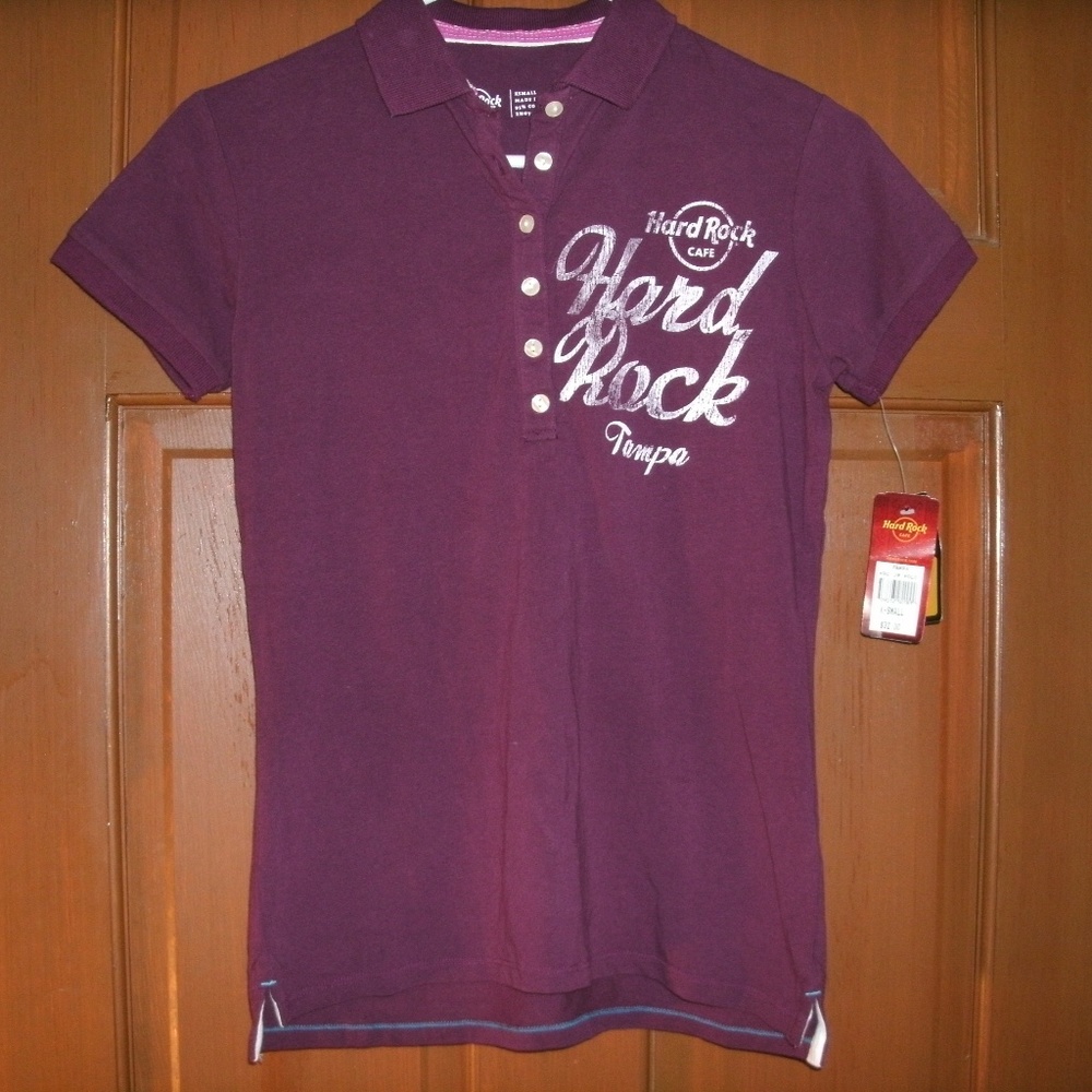 Hard Rock Cafe Polo Shirt Tampa Short Sleeve Y2K Distressed Size XS New